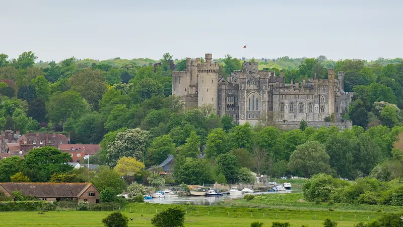 Arundel Castle: Remote view of the Arundel Castle , West Sussex, United Kingdom.