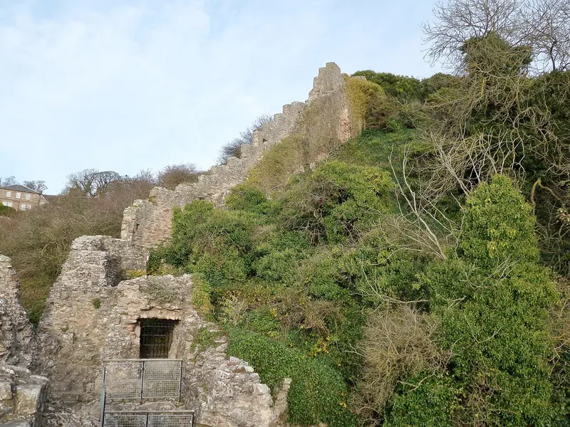 Berwick Castle: Berwick Castle 'Breakneck Path' and wall, Berwick-upon-Tweed, Northumbria