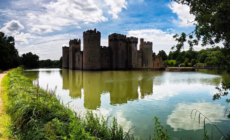 Bodiam Castle: A composite photo of Bodiam Castle in East Sussex.