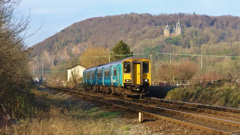 Castell Coch: According to Realtime Trains the route and timings were; Merthyr Tydfil [MER] 1438...1438..........................1438............................RT Merthyr Vale [ME