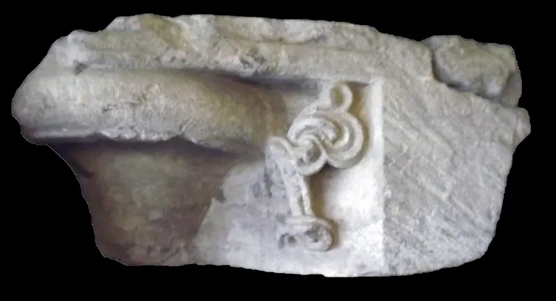 Castell y Bere: Carved stonework from Castell y bere, on display at Criccieth Castle