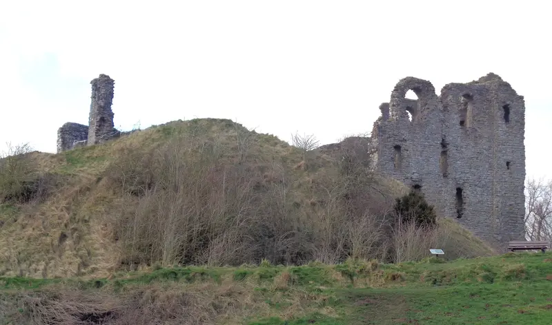 Clun Castle: Clun Castle, Shropshire. A view from the bowling green.
