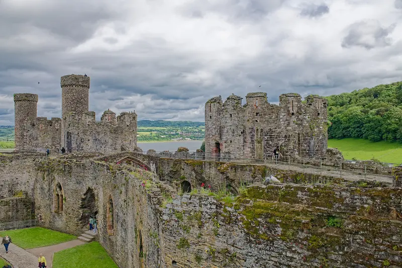 Conwy Castle: Conwy: Conwy Castle, Bakehouse Tower, Prison Tower, seen from the North-West