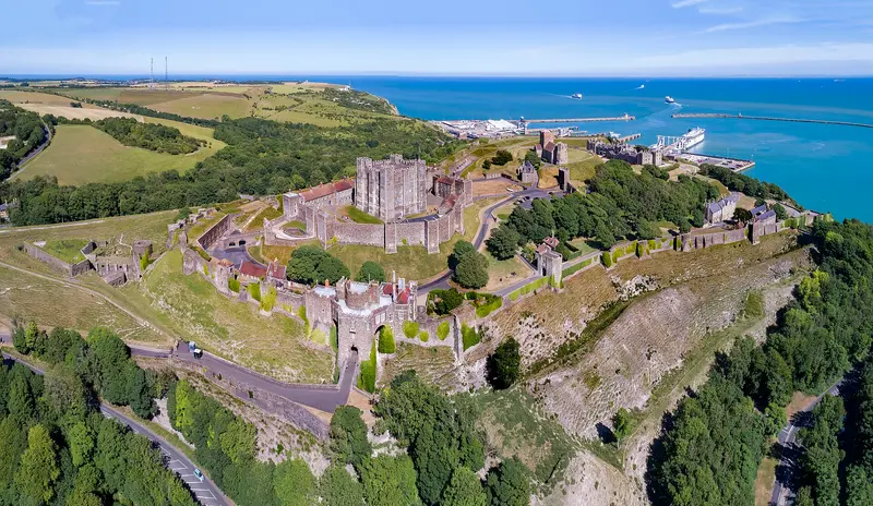 Dover Castle: aerial panorama dover castle 2017