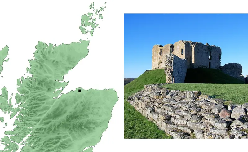 Duffus Castle: Montage image of photo taken by the creator and existing wikipedia image