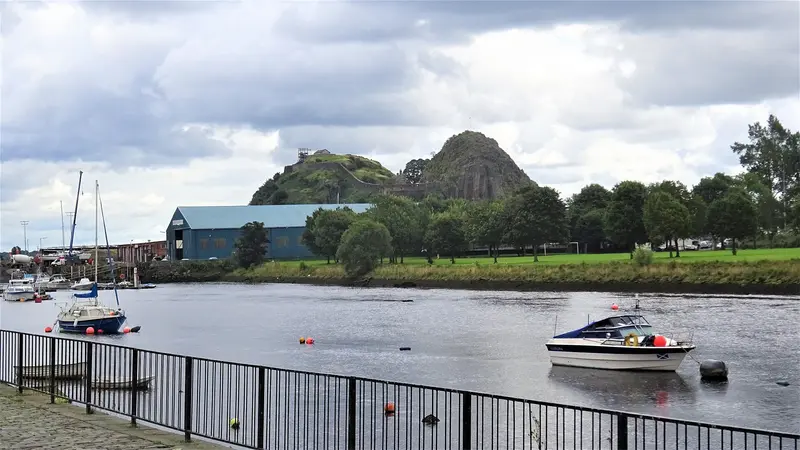 Dumbarton Castle: View of Dumbarton Castle and the River Leven, Dumbarton.