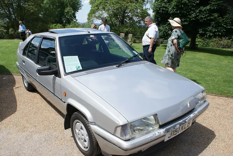 Eltham Palace: View of a Citroen BX outside Eltham Palace