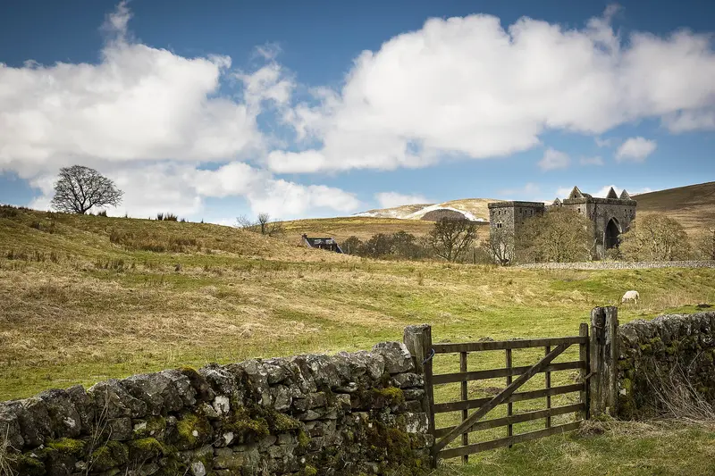 Hermitage Castle & Chapel: Hermitage Castle is a semi-ruined castle in the border region of Scotland. It is under the care of Historic Scotland. The castle has a reputation, both f