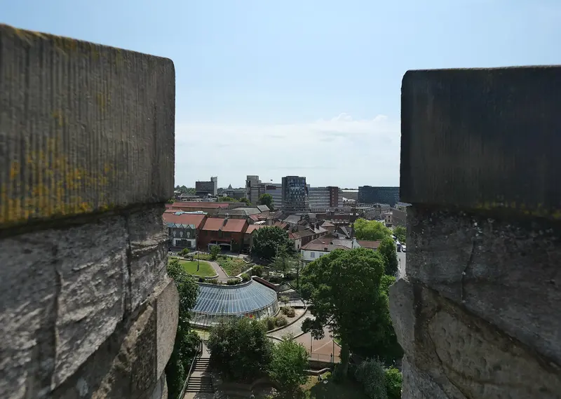 Norwich Castle: A view over Castle Gardens from the top of Norwich Castle