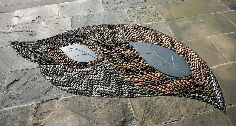 Nottingham Castle: Floor murals outside of the ducal mansion at Nottingham Castle.
