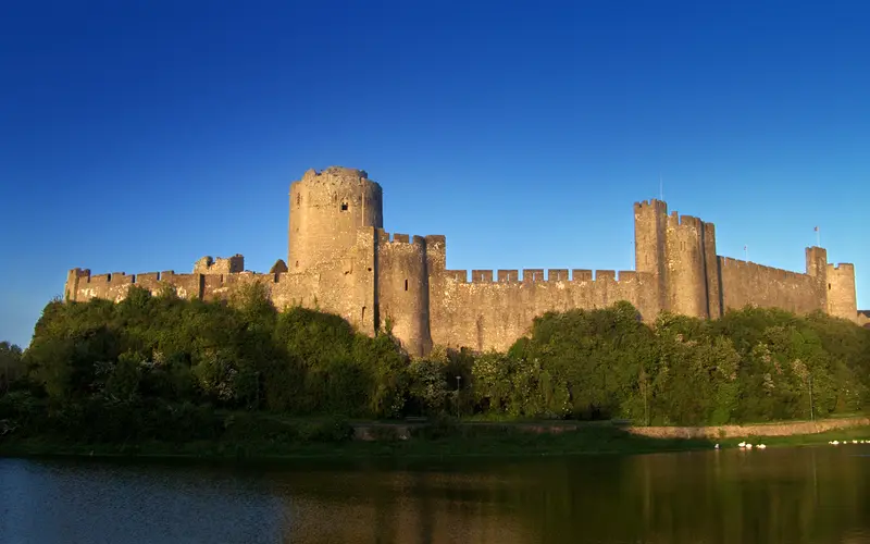 Pembroke Castle: View of Pembroke Castle and the Pembroke river.