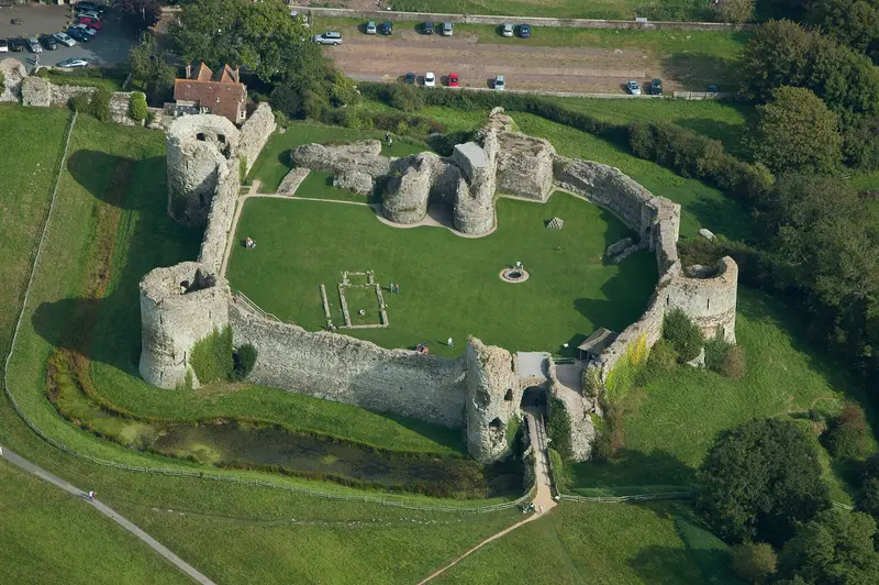 Pevensey Castle: Aerial Photograph of Pevensey Castle, East Sussex