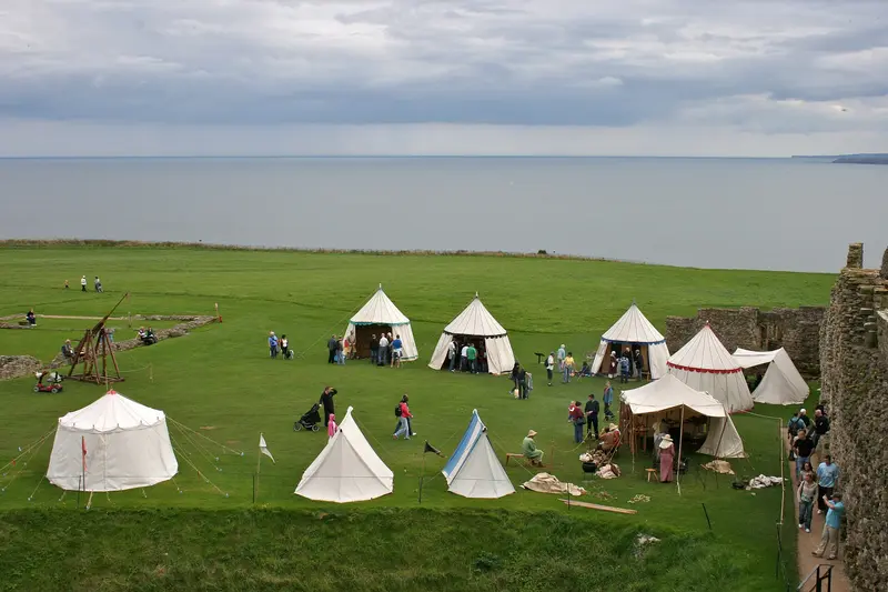Scarborough Castle: Medieval show at Scarborough Castle .
