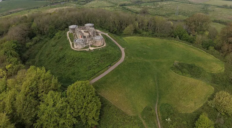 Stafford Castle: Stafford Castle sits on a high promontory above the M6 motorway south east of the town. Today you see the ruin of a late 18th century Gothic Revival house built on