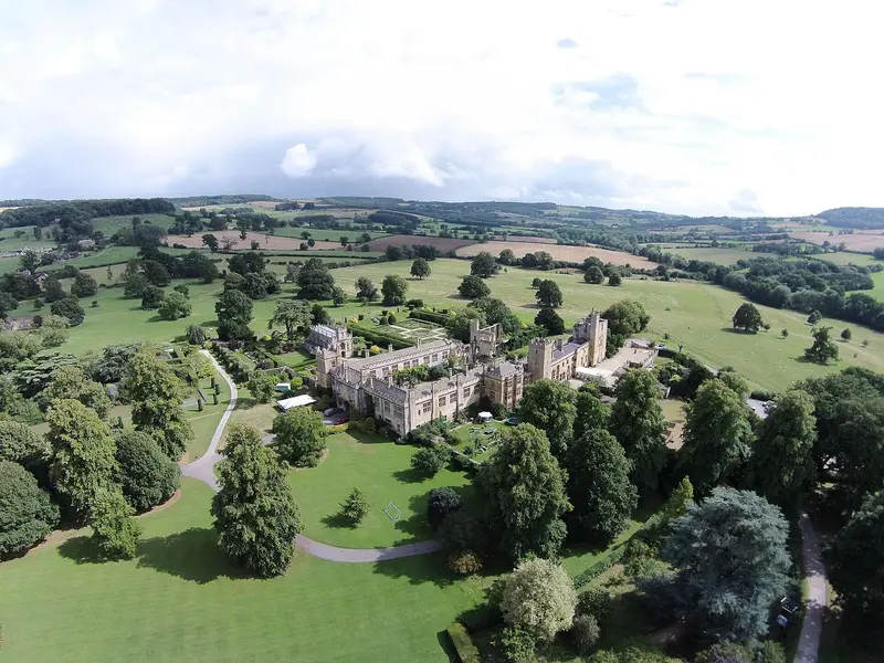 Sudeley Castle: Aerial photo of Sudeley Castle. Camera: DJI Phantom 2 Vision+ UAV (quadcopter drone)