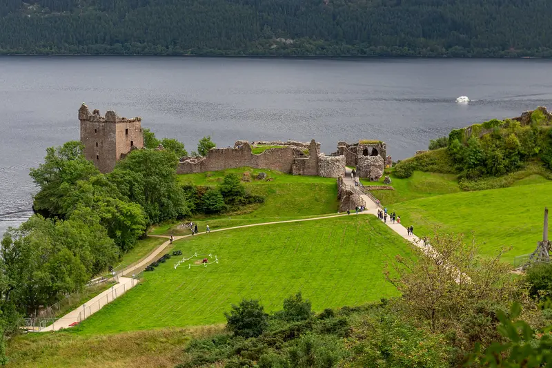 Urquhart Castle: Urquhart Castle in Scotland in August 2021.