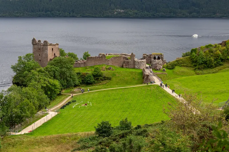 Urquhart Castle: Urquhart Castle in Scotland in August 2021.