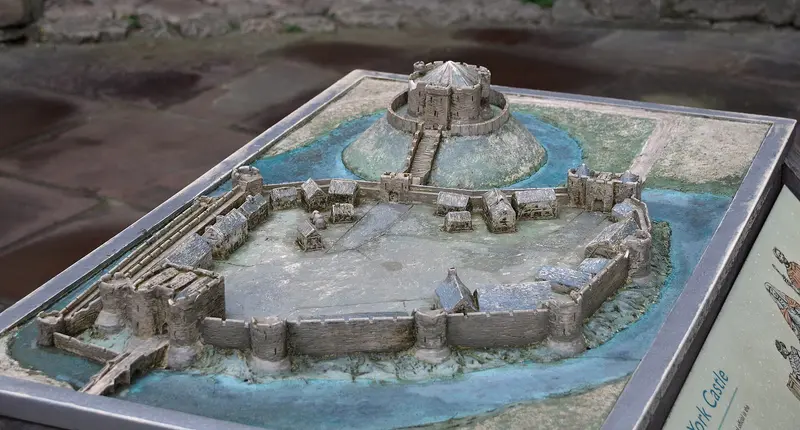 York Castle (Clifford's Tower): A model of York Castle in Clifford's Tower.